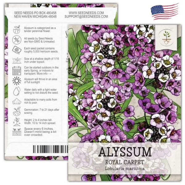 Royal Carpet Alyssum Seeds For Planting (Lobularia maritima)