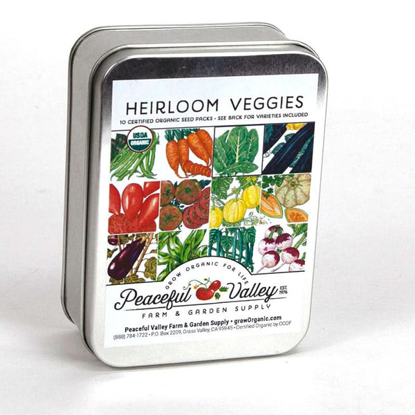 Organic Gift Seed Tin - Heirloom Veggies