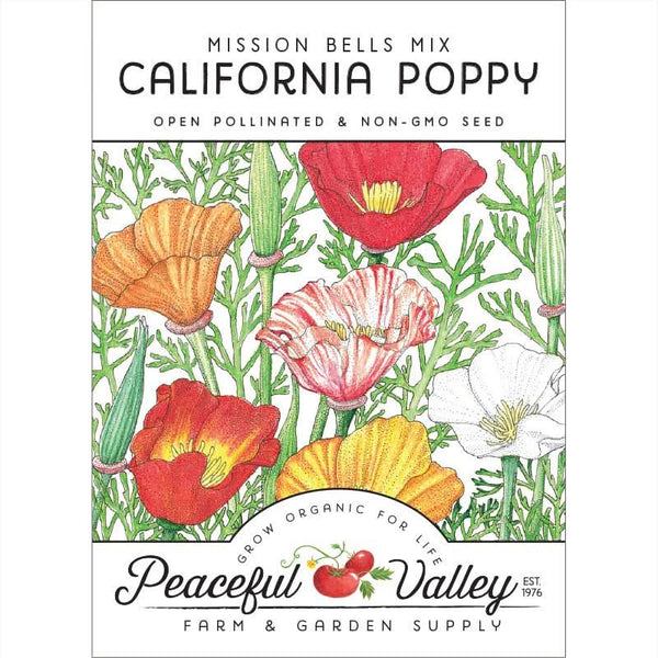 Organic Mission Bells California Poppy Flower Seeds