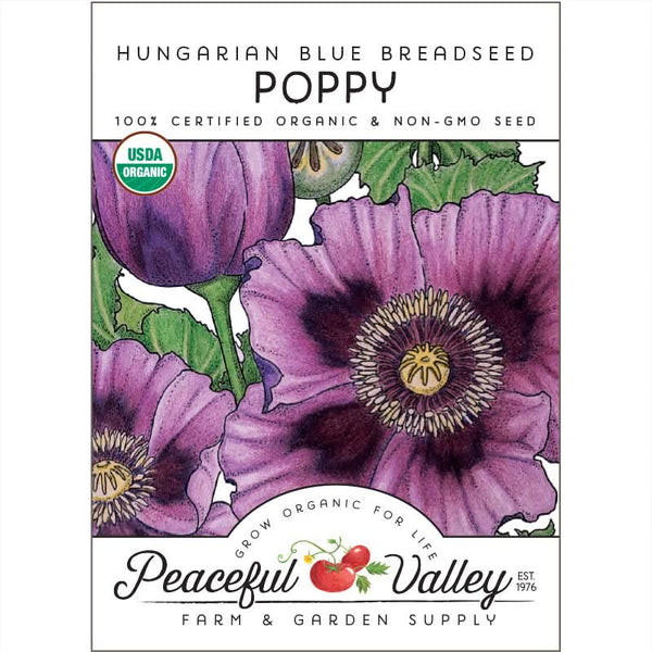 Organic Oriental Hungarian Blue Breadseed Poppy Seeds For Planting