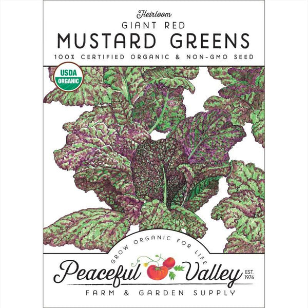 Organic Mustard Giant Red Greens Seeds For Planting