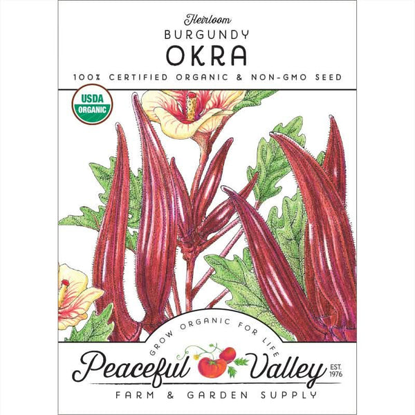 Organic Burgundy Okra Seeds For Planting