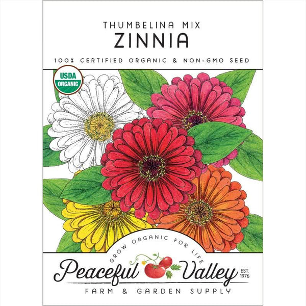 Organic Thumbelina Mix Zinnia Seeds For Planting