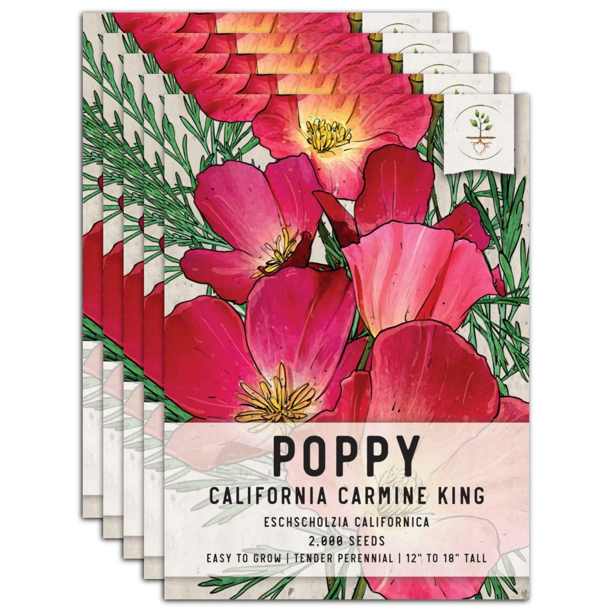 Carmine King California Poppy Seeds For Planting (Eschscholzia califor ...